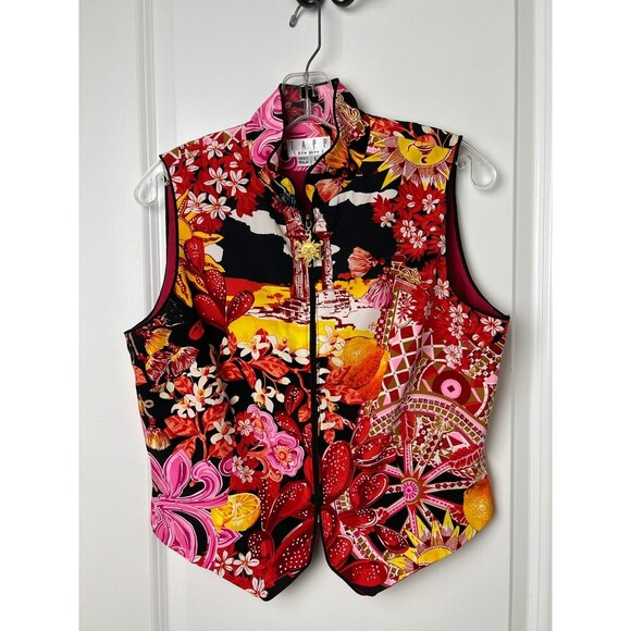 TAPP NEW YORK 100% SILK COLORFUL VESR SIZE LARGE - Picture 1 of 8